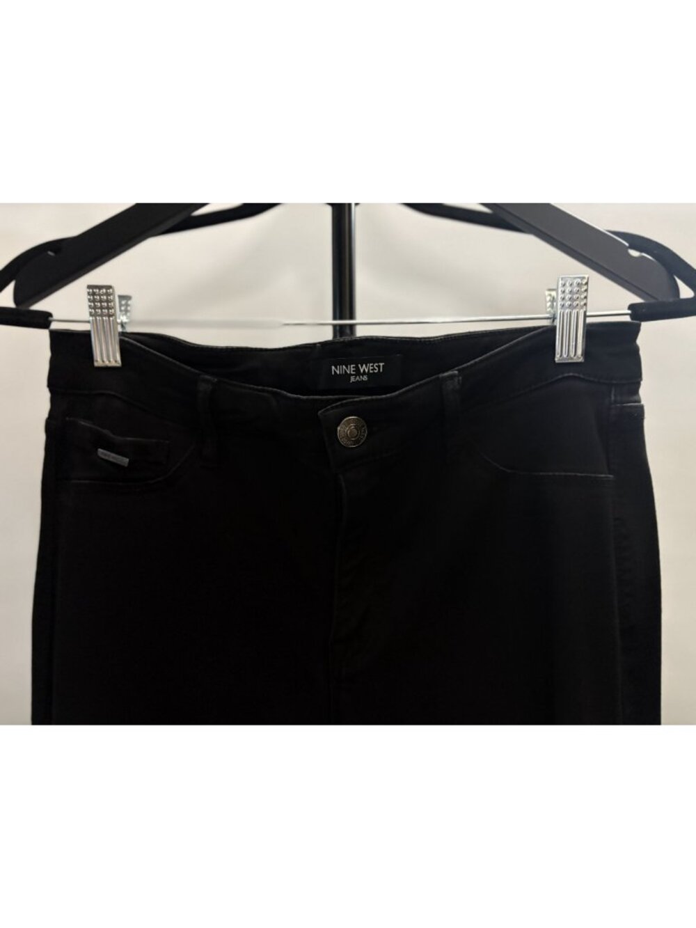 Nine West Black Stretchy Skinny Slimmed Crop Mid Rise Coin Pocket Pants Jeans 10 - Picture 11 of 15